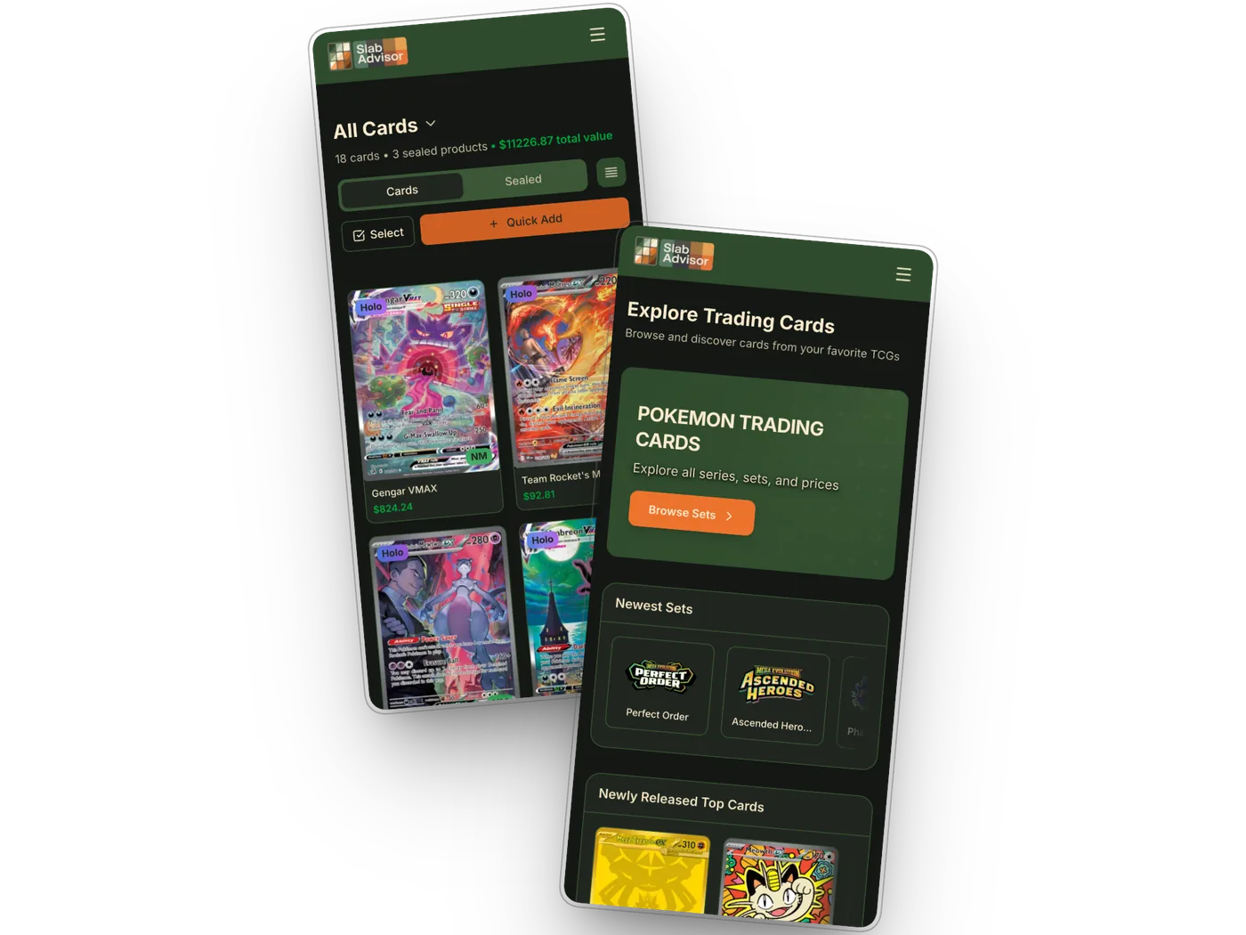 Slab Advisor mobile mockup